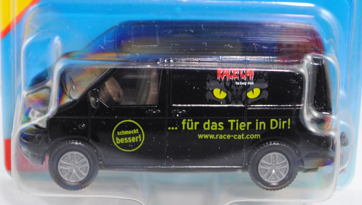 00002 VW T5 Transporter (Modell 2003-2009), schwarz, innen verkehrsgrau, Lenkrad verkehrsgrau, RACE