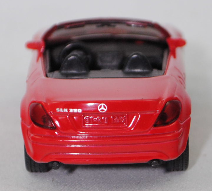00005 Mercedes-Benz SLK 350 (interne Baureihenbezeichnung R 171, Vor-MoPf, Modell 2004-2008), dunkel-verkehrsrot, innen schwarz/rot, Bpr. 1002, SIKU SUPER, 1:55, m