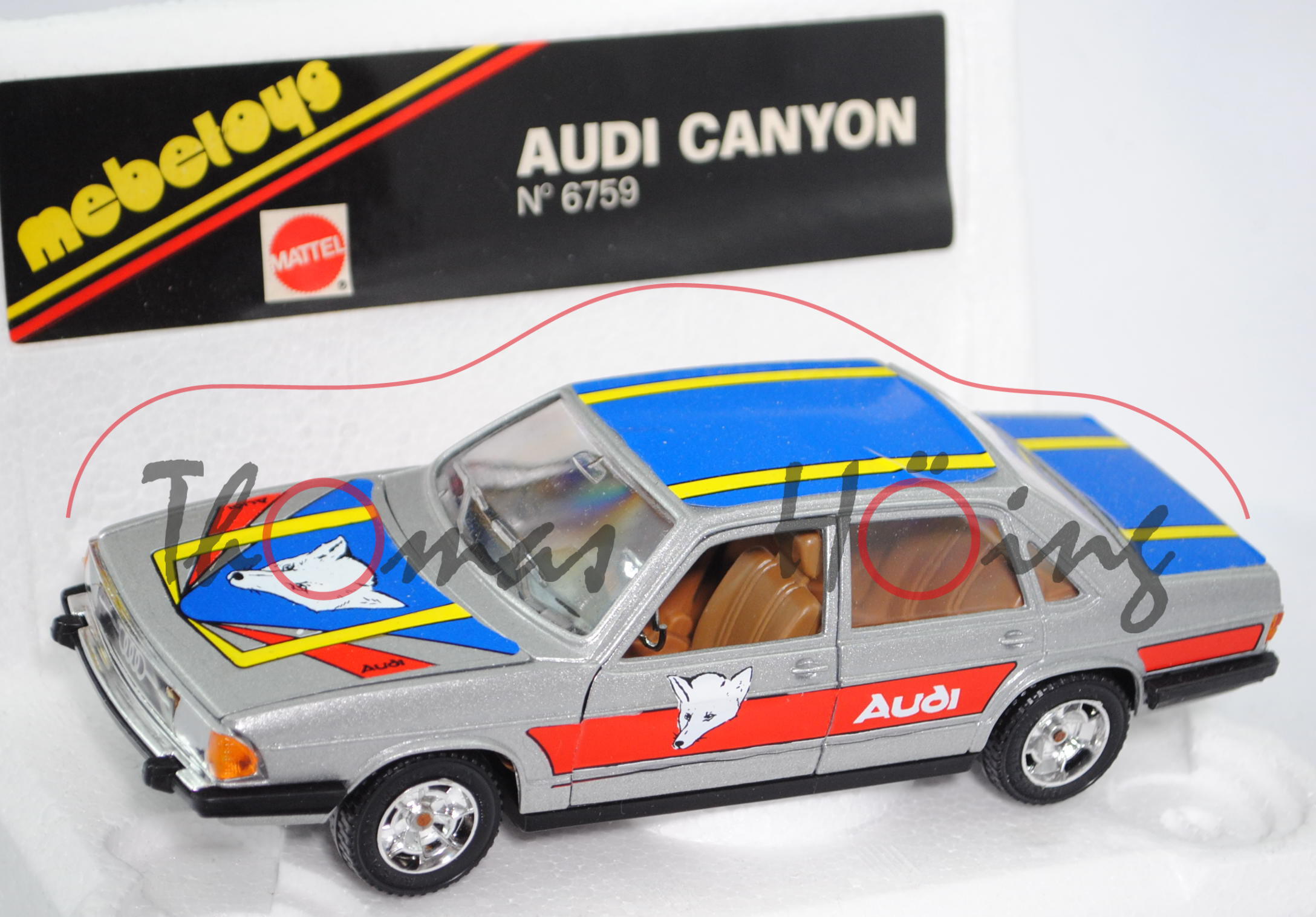 Audi 100 GLS Canyon (C2, Typ 43, Mod. 76-82), silber, mebetoys MATTEL®, 1:25, mb