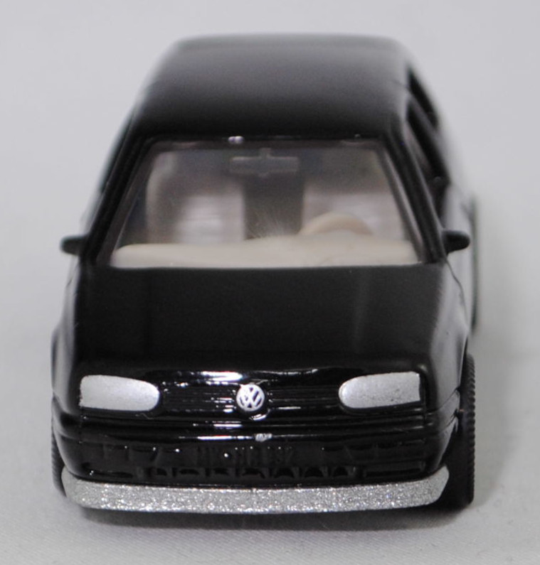 00004 VW Golf III 1.8 GL (Typ 1H, Vorfacelift, Modell 1991-1994), schwarz, innen grau, Lenkrad grau, Chassis silber, Hong, Bpr. 1010 / 0842, SIKU SUPER, 1:56, m (Lenkrad schief)