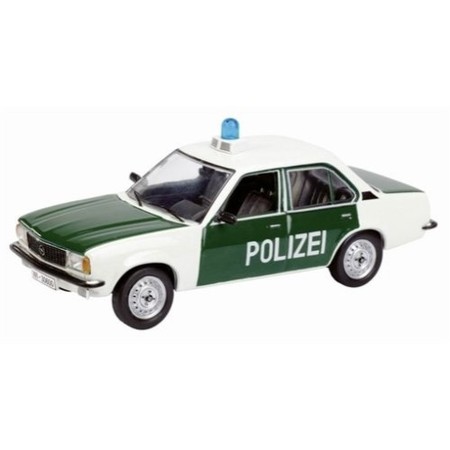 Opel Ascona B, Modell 1975-1981, cremeweiß/minzgrün, POLIZEI, Schuco, 1:43, PC-Box (Limited Edition 