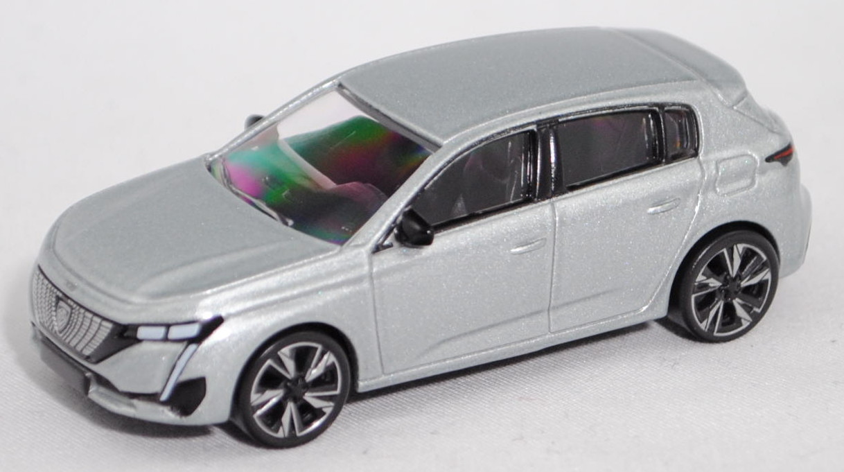 Peugeot 308 III (3. Gen., interne Bezeichnung P51, Mod. 2021-), artense silber met., Norev, 1:64, mb