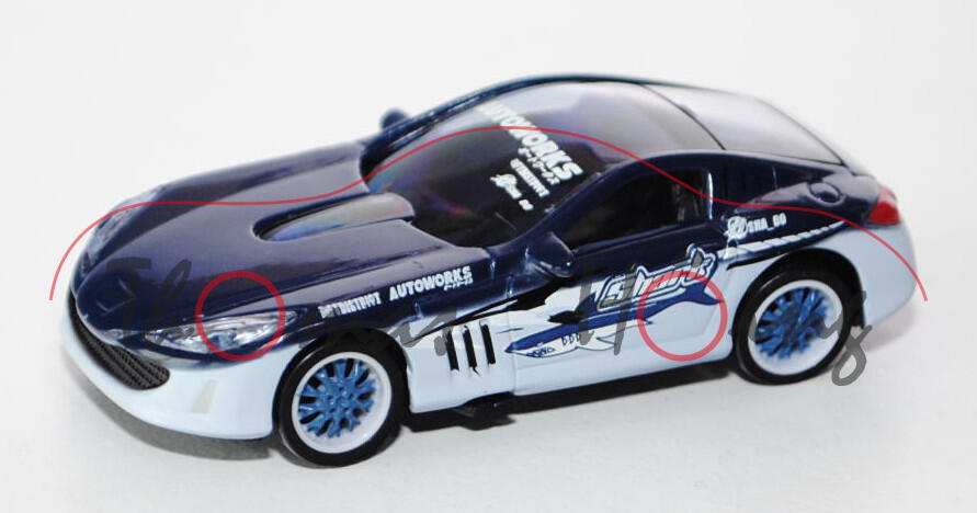 Peugeot 907 V 12 Concept Car, kobaltblau/reinweiß, Shark / AUTOWORKS, 1:50, Norev STREET RACER, mb