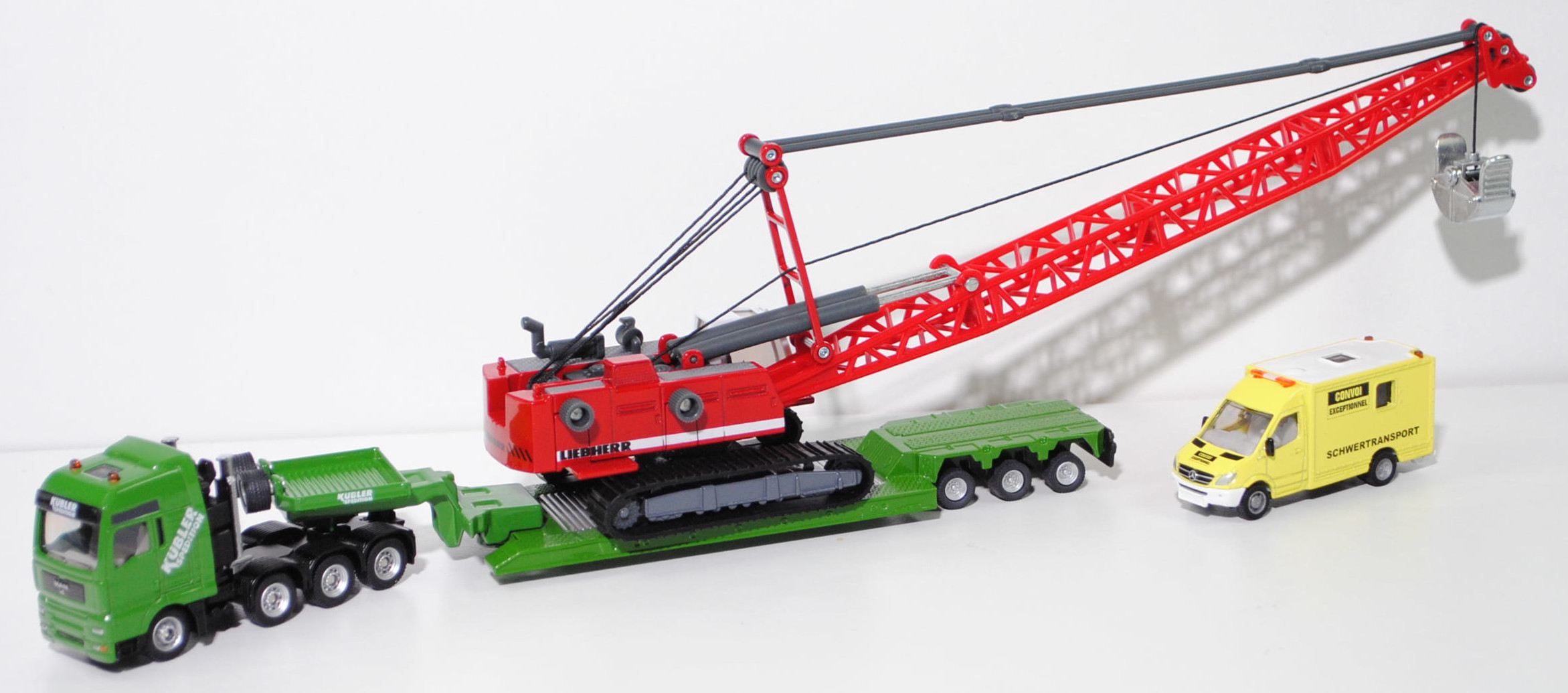 00000 MAN TGA 41.660 XXL Schwertransport mit Begleitfahrzeug, grün, KÜBLER/SPEDITION, SIKU, 1:87, L17mpK