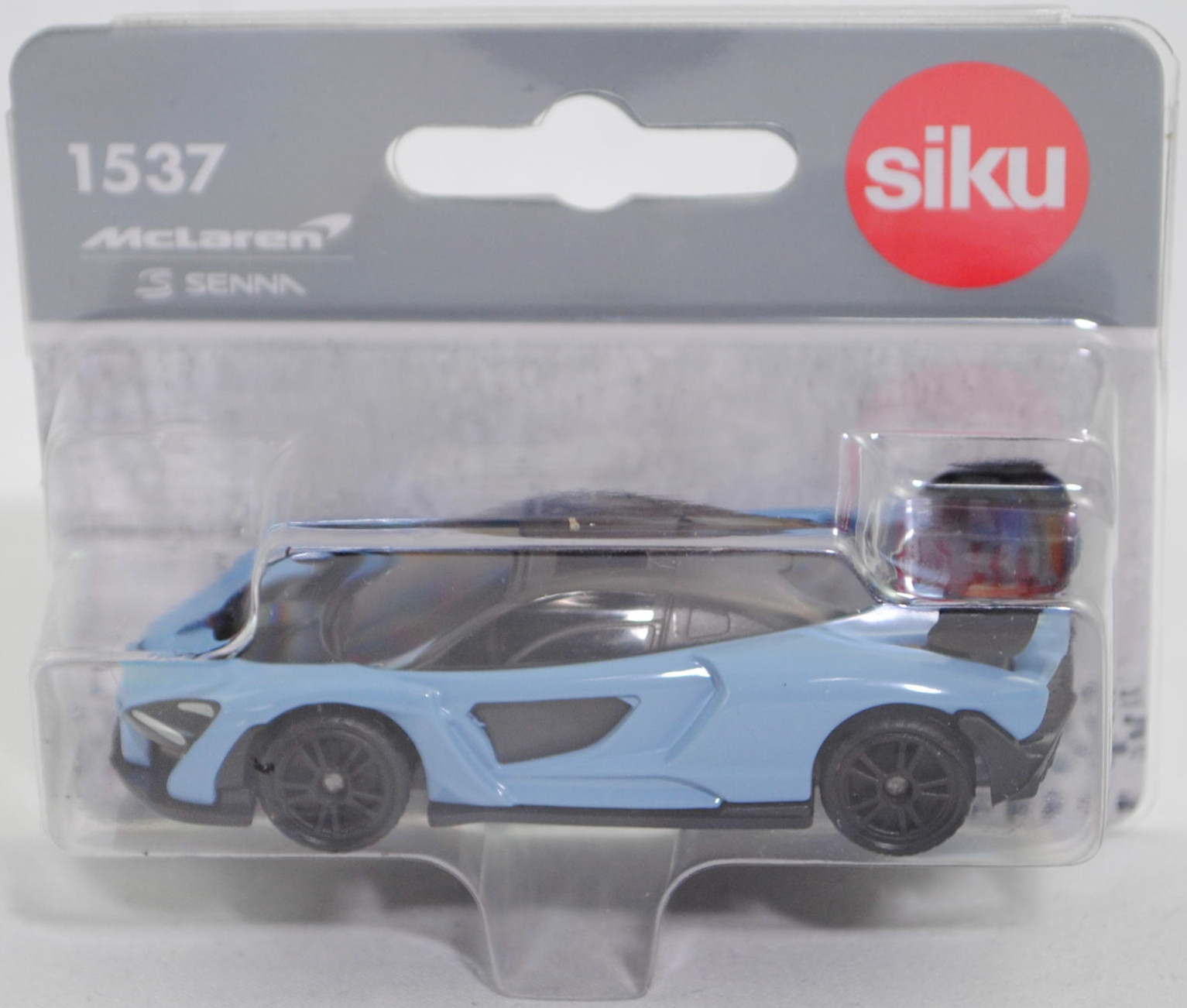 00000 McLaren Senna (3. Generation Ultimate Series, P15, Typ Coupé, Modell 2018-2019), blass-fernblau/schwarz, B49 schwarz, SIKU SUPER, 1:59, P29f