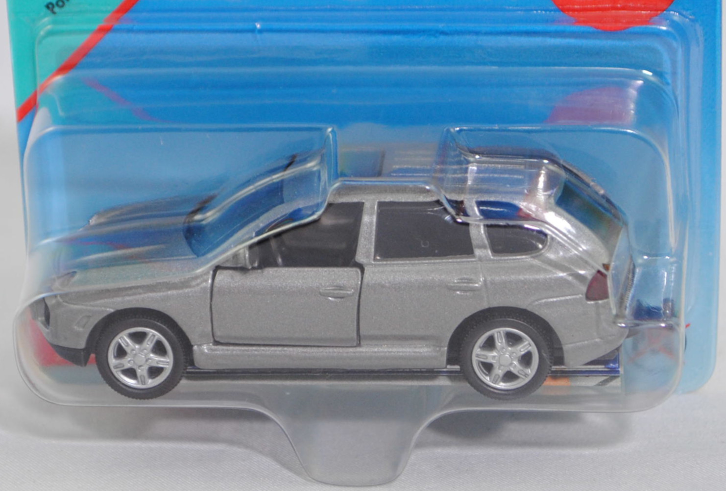 00005 Porsche Cayenne Turbo (1. Generation, Typ 9PA, Vorfacelift, Modell 2002-2006), hell-staubgraumetallic, Sicke auf Heckklappe in Höhe Rückleuchten, SIKU SUPER, 1:57, P29d