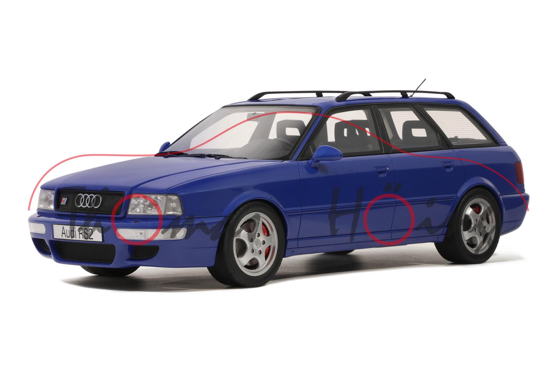 Audi Avant RS2 (4. Generation, Baureihe B4, Typ 8 C, Modell 1994-1995), nogaroblau perleffekt (LZ5M), OttO mobile, 1:12, mb