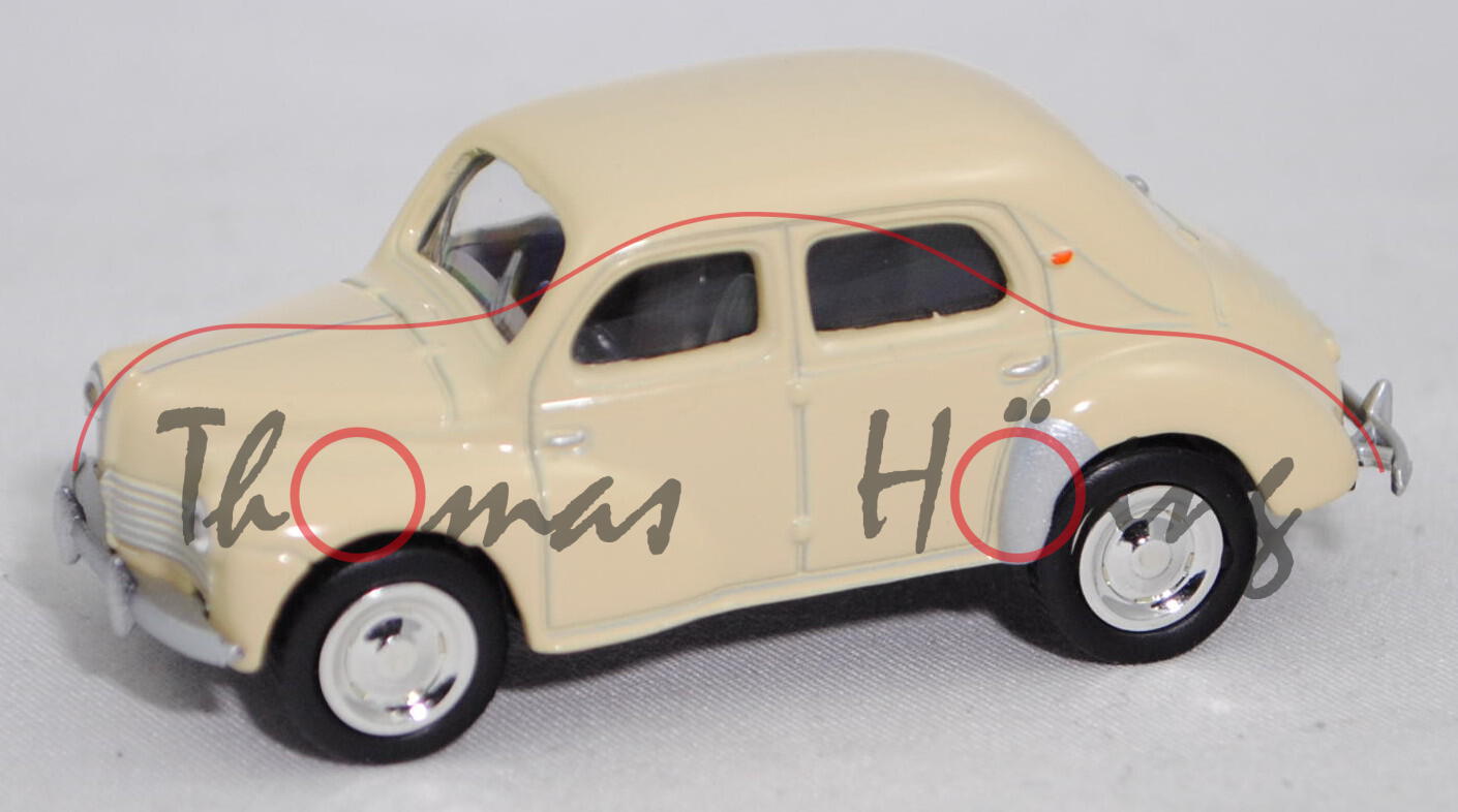 Renault 4CV (Typ R 1060, Modell 1946-1950, Baujahr 1946), hell-elfenbein, Norev, 1:54, mb