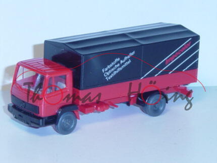 Mercedes 814 LKW, feuerrot/schwarz, Impocolor / Farbstoffe / Optische Aufheller / Textilhilfsmittel,