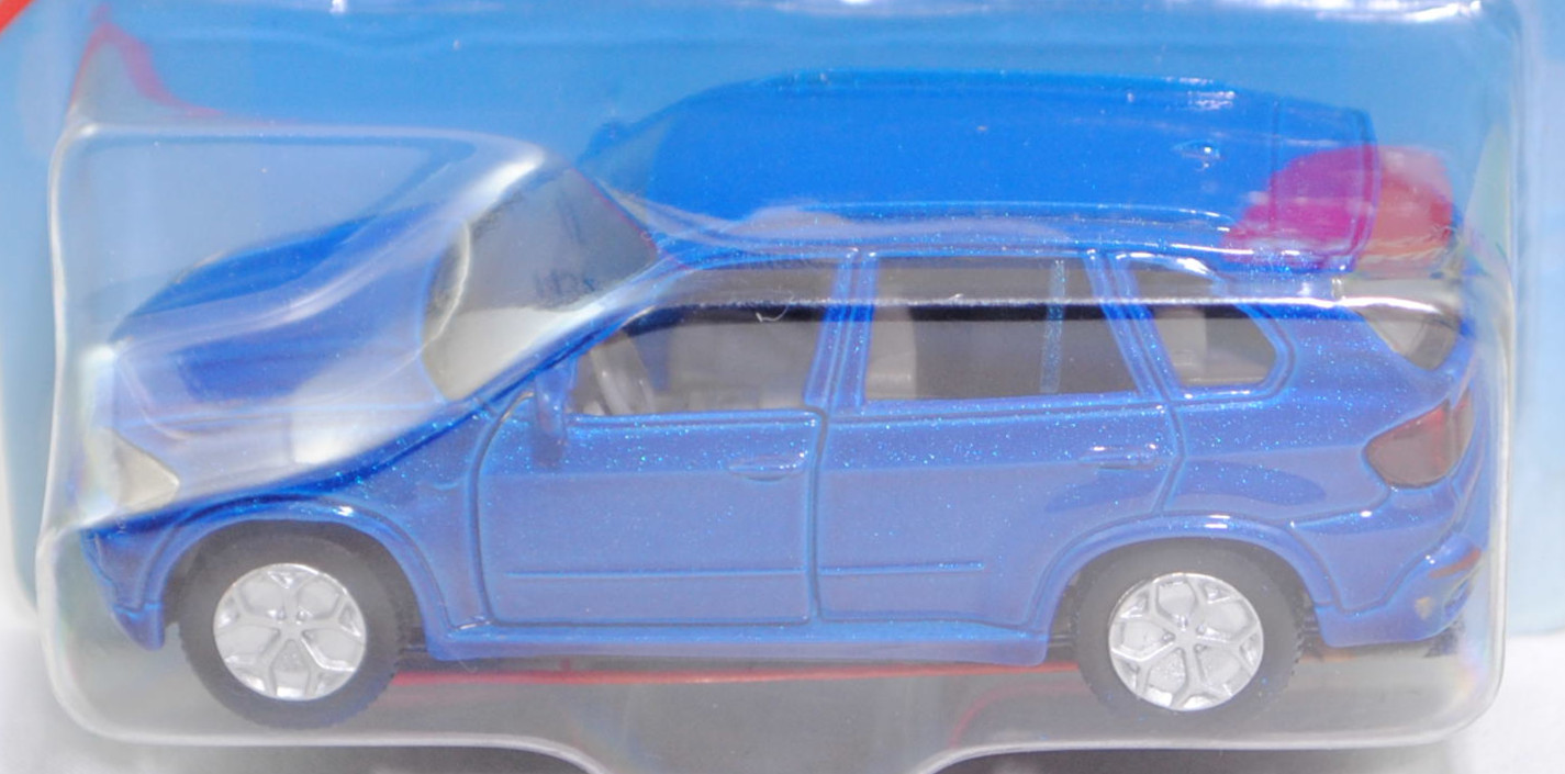 00000 BMW X5 3.0si / xDrive30i (E70, Vorfacelift, Modell 2006-2008 als X5 3.0si bzw. 2008-2010 als X5 xDrive30i), dunkel-verkehrsblaumetallic, Bpr. ohne Adresse, SIKU SUPER, 1:58, P29a