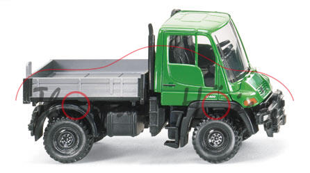 Unimog U 400, grün/schwarz/silbergrau, Wiking, 1:87, mb