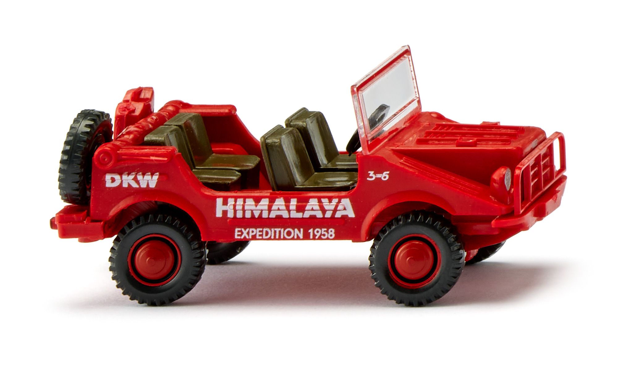 AUTO UNION-DKW MUNGA F91/4 900 / 1000 (1. Generation, Modell 1956-1968) Himalaya Expedition, rot, DKW 3=6 / HIMALAYA / EXPEDITION 1958, Wiking, 1:87, mb