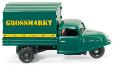 Goli-Dreirad, Modell 1959, opalgrün/schwarz, GROSSMARKT, Wiking, 1:87, mb