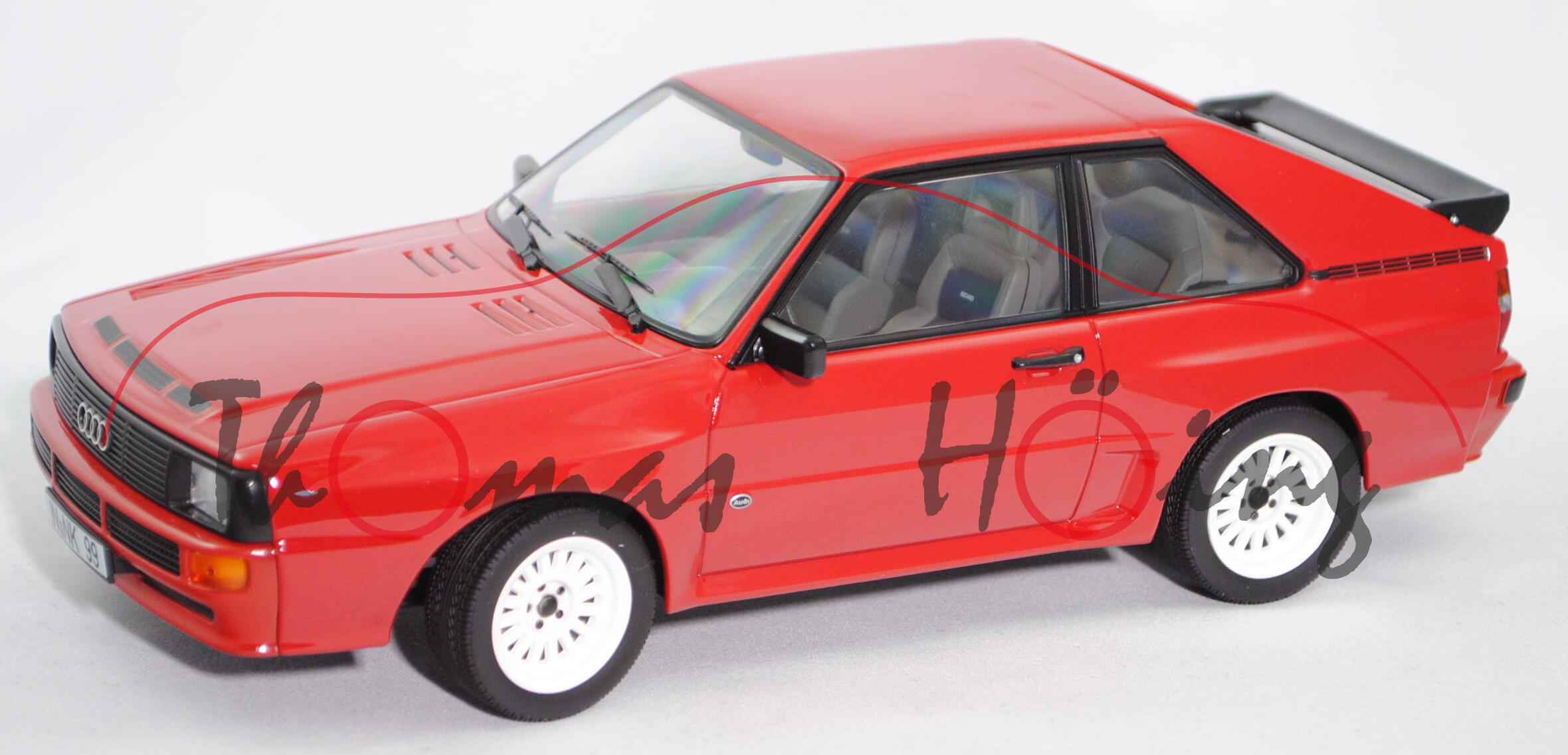 Audi sport quattro (Typ 85Q, Mod. 84-86), tornadorot, innen quarz, Norev, 1:18, Werbebox (Limited)