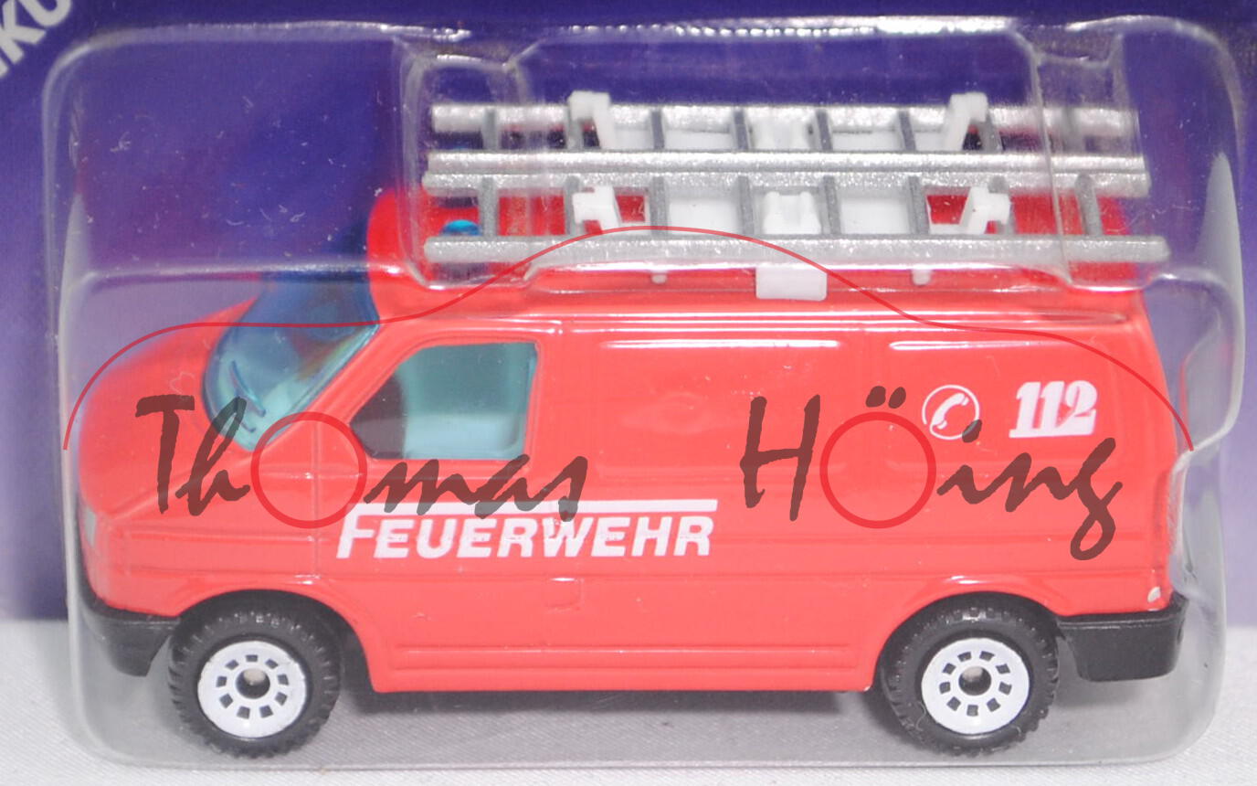 00005 VW T4 Transporter Kastenwagen (Modell 1990-1995) Feuerwehr-Gerätewagen, verkehrsrot, innen lic