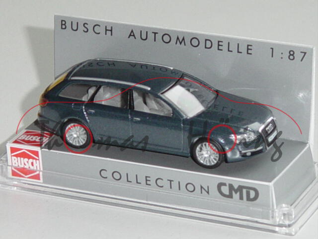 Audi A6 Avant, Mj. 2004, dunkel-graublaumetallic, CMD Collection, Busch, 1:87, PC-Box