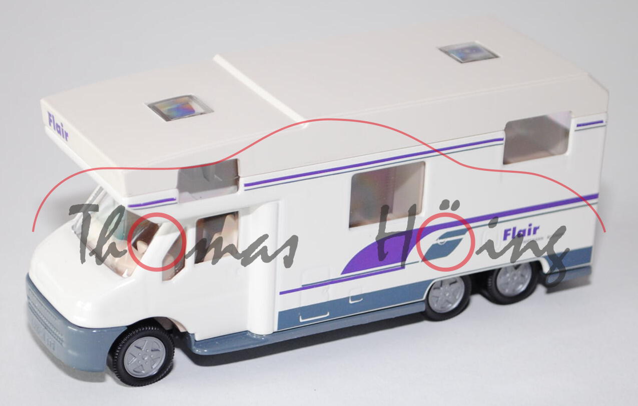 Fiat Ducato Wohnmobil, reinweiß/blaugrau, Flair / by NIESMANN + BISCHOFF (Druck 0,8 mm hoch), altes