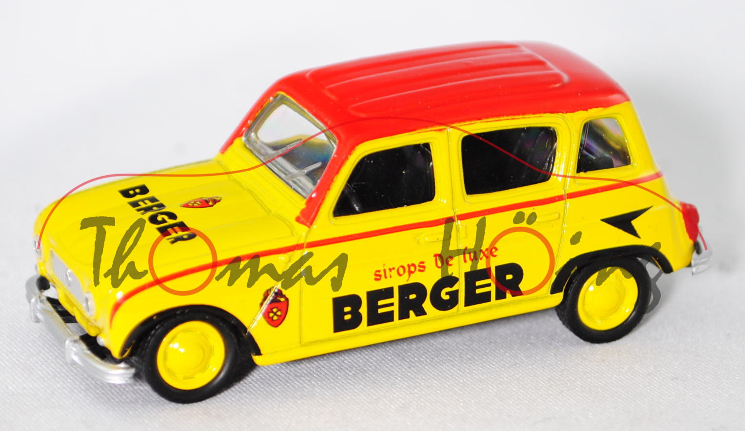 Renault 4L (Modell 61-67) Cycliste - BERGER, gelb, Dach rot, BERGER, 1:54, Norev SERIE 600 CYCLISTE