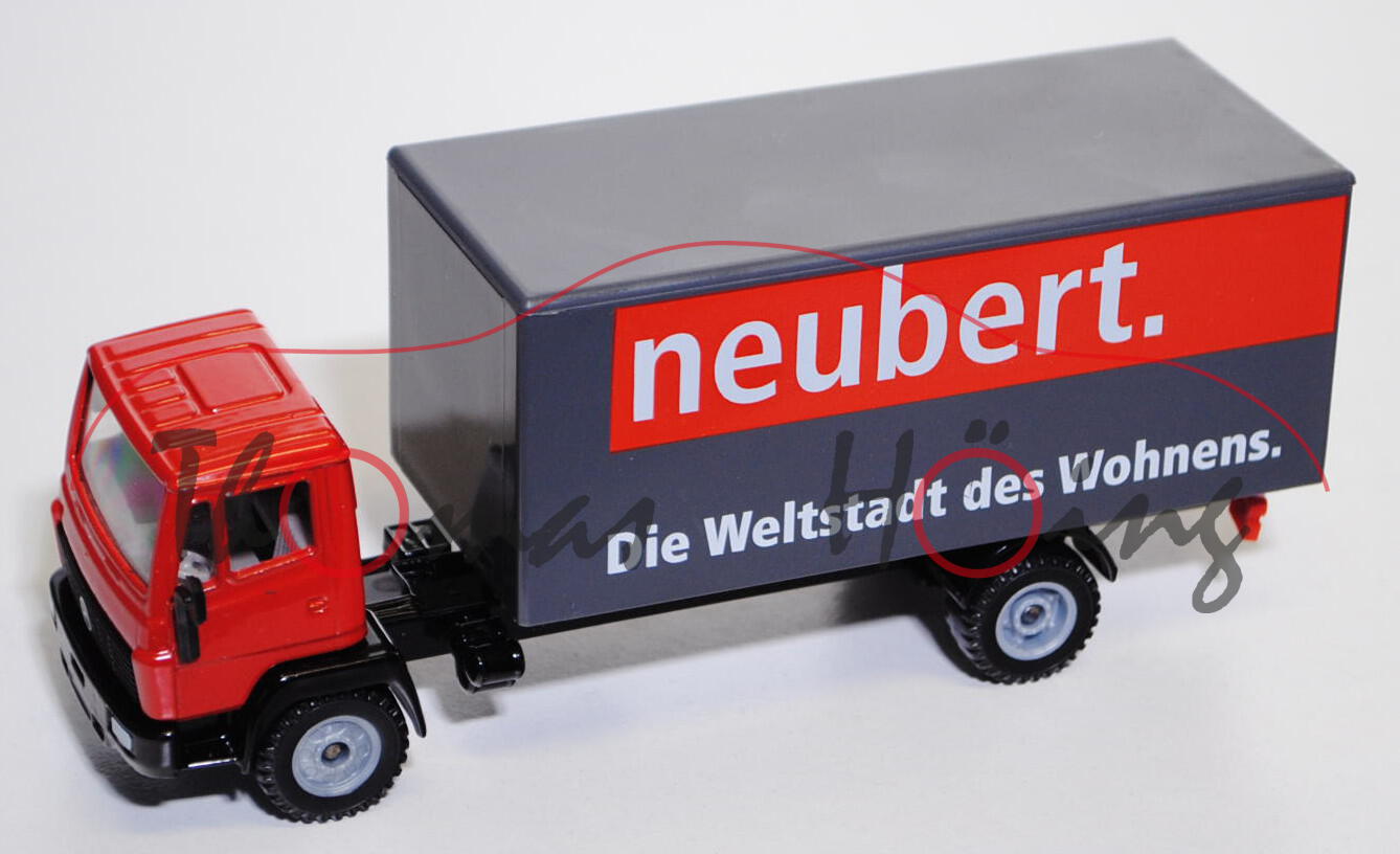 Mercedes LN-2 Koffer LKW, verkehrsrot/schwarz/schiefergrau, neubert. / Die Weltstadt des Wohnens. un