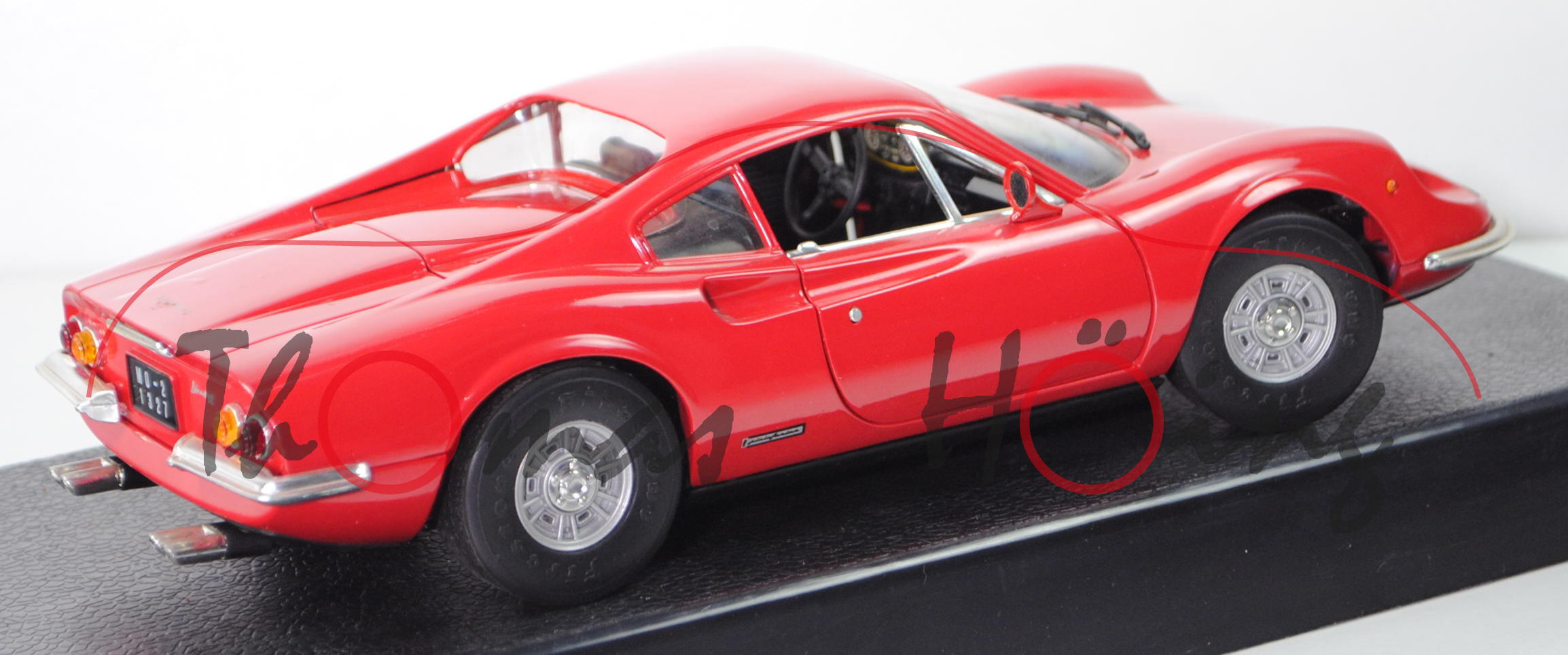 (Ferrari) Dino 246 GT (Tipo 607, Modell 1969-1974), hell-karminrot, ANSON, 1:18, mb (Vitrinenmodell)