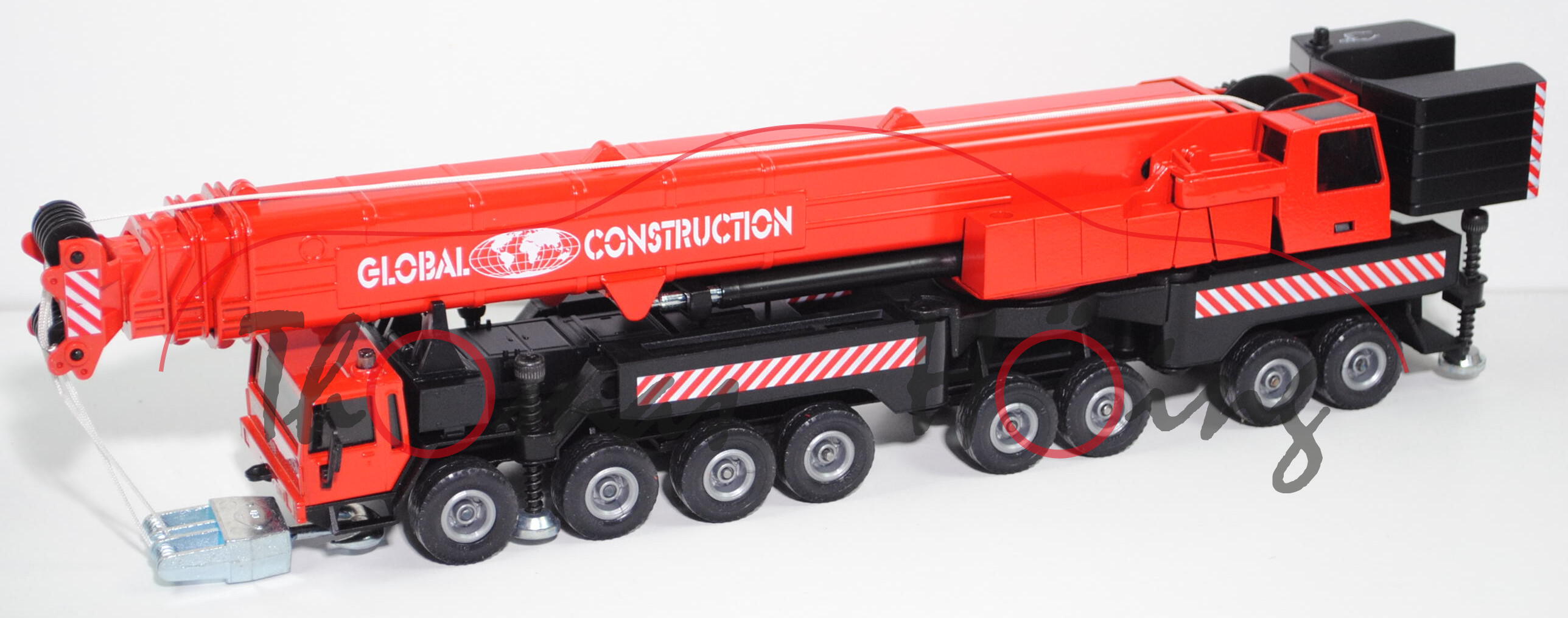 00008 LIEBHERR LTM 1800 Mobilkran mit Teleskopausleger, rot/mattschwarz, GLOBAL CONSTRUCTION, L16nmp