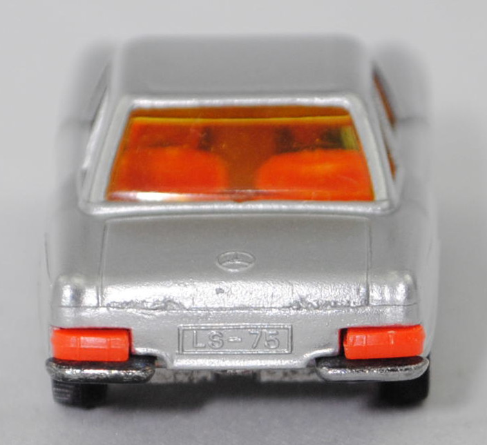 00006 Mercedes-Benz 280 SL (W 113, Pagode, Modell 1968-1971) mit Hardtop (Coupédach), silber, Bpr. V 302 / 1017, W-Germ, Verglasung gelb, R11 gerillt, SIKU SUPER, 1:60, P12h mit ®