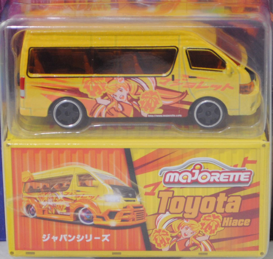 Toyota HiAce Commuter (Typ H200, Mod. 2016-2018), gelb, Beilage: Tuning-Teile, majorette, 1:69, mb