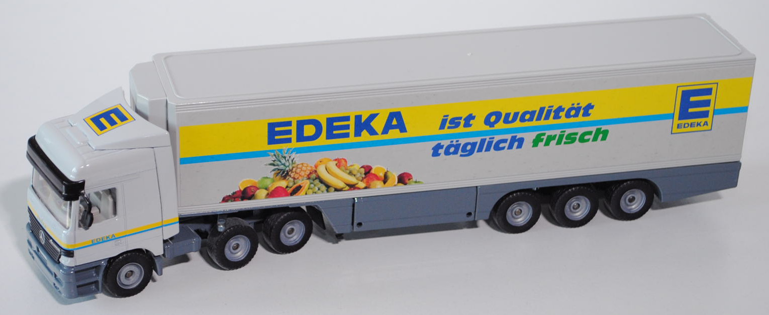 MB Actros LH 1857 (Mod. 96-02) Koffer-Sattelzug, papyrusweiß/grau, Edeka ist Qualität täglich frisch