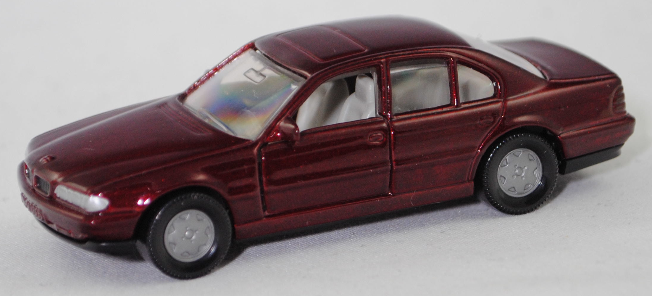 00001 BMW 730i (3. Generation, E38, Vorfacelift, Modell 1994-1996), dunkel-weinrotmetallic, Bpr. BMW 730iL, SIKU SUPER, 1:58, m