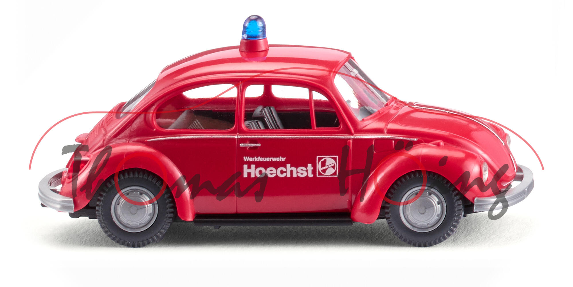 Feuerwehr - VW Käfer 1303 Limousine (Typ 11, Mod. 72-74), rot, Werkfeuerwehr/Hoechst, Wiking, 1:87, mb