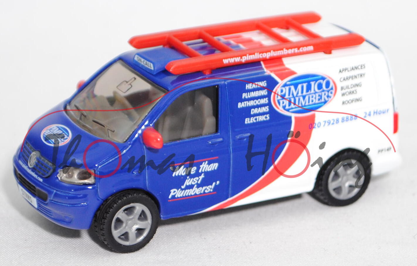 00616 GB VW T5 Transporter (Typ 7H, Mod. 03-09), blau/weiß, PIMLICO / PP149, SIKU, 1:58, Box S1NKS