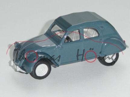 Citroen 2 CV, dunkel-azurblau, 1:54, Norev RETRO, mb