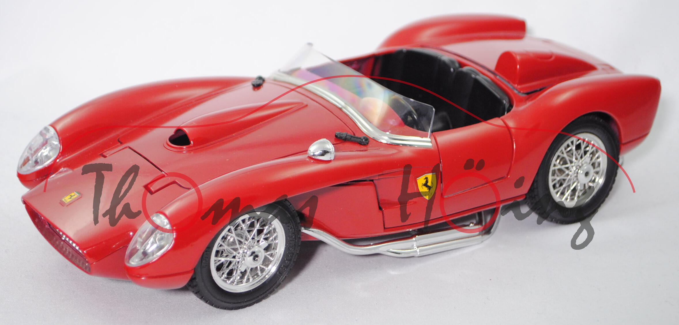 Ferrari 250 Testa Rossa (1957), karminrot, Auspuff links+Radaufhängung vorne gebrochen, Bburago 1:18