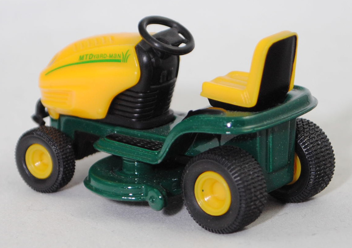 00000 Rasentraktor MTD YaRD-MaN AG 5165 AUTODRIVE™ (Modellnummer 13AE504G643, 4-Style, Modell 2002-2002), gelb/grün, Frontscheinwerfer 4 mm hoch, SIKU SUPER, 1:32, m
