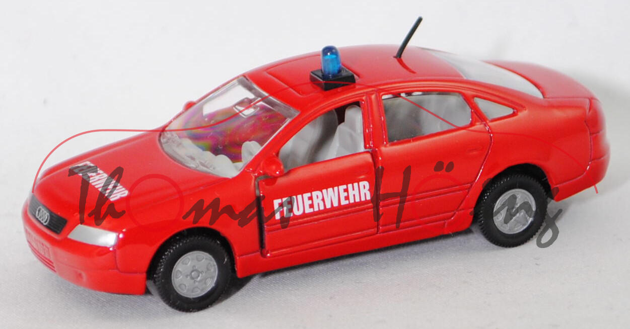 00000 Audi A6 1.9 TDI Advance (C5, Modell 1997-2001) Feuerwehr-Einsatzleitwagen, rot, FEUERWEHR, SIKU, 1:53