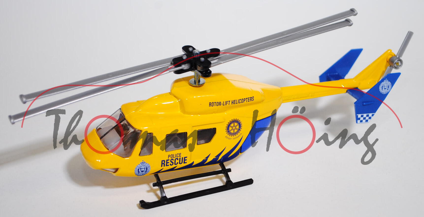 Rettungs-Hubschrauber BK 117, kadmiumgelb/ultramarinblau, ROTOR-LIFT HELICOPTERS / ROTARY / INTERNAT