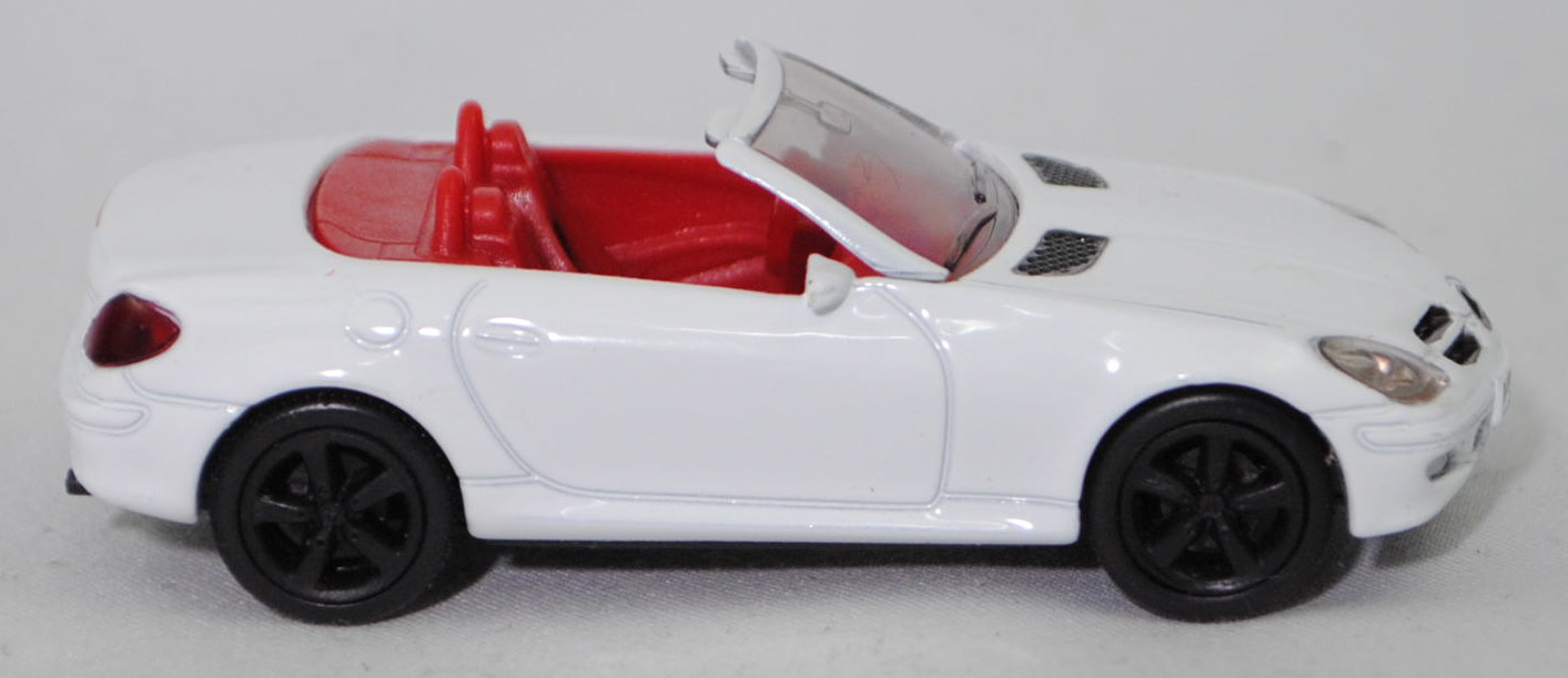 00011 Mercedes-Benz SLK 350 (interne Baureihenbezeichnung R 171, Vor-MoPf, Modell 2004-2008), reinweiß, innen rot/schwarz, Bpr. 1002, SIKU SUPER, 1:55, m