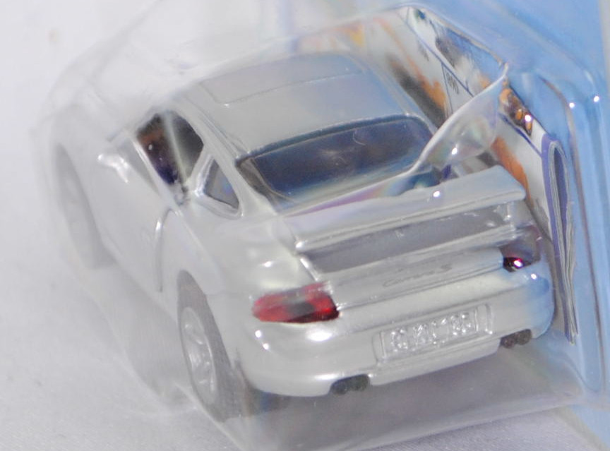 00009 Porsche 911 Carrera S (Typ 997.1 Coupé / 997 MK1 Coupé, Vorfacelift, Modell 2004-2008), weißaluminiumrmetallic, Bpr. 1006, B22a / B22b grau, SIKU SUPER, 1:55, P29e