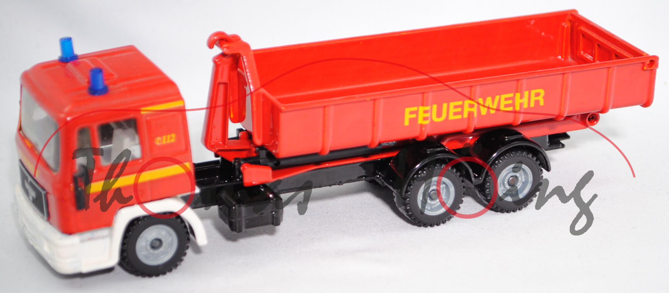 MAN 24.362 (Typ F90, Mod. 86-92) Abrollkipper MULTILIFT, rot, C 112 / FEUERWEHR, SIKU, 1:55, Umbau