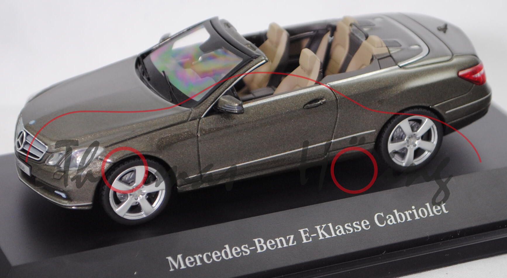 Mercedes-Benz E 500 Cabriolet (A 207, Mod. 2010-2011), stannitgrau metallic, Schuco, 1:43, Werbebox