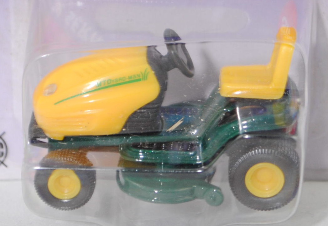 00000 Rasentraktor MTD YaRD-MaN AG 5165 AUTODRIVE™ (Modellnummer 13AE504G643, 4-Style, Modell 2002-2002), gelb/grün, Frontscheinwerfer 4 mm hoch, SIKU SUPER, 1:32, P26