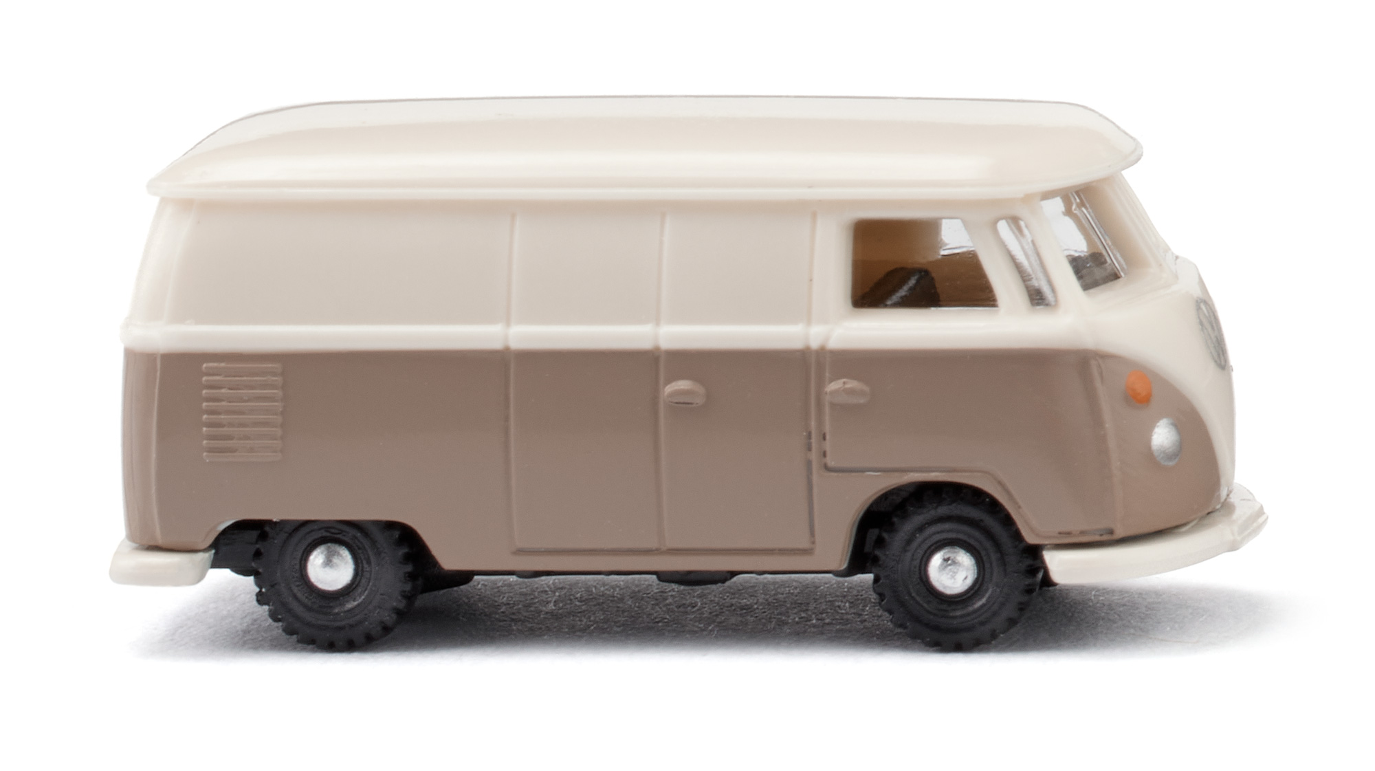 VW Transporter T1 1500 Kastenwagen (Typ 2 T1 bzw. Typ 2 Transporter 1, Spitzname Bulli, Modell 1963-1967), perlweiß/graubeige, N-Spur, Wiking, 1:160, mb