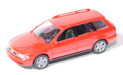 Audi A4 Avant (Typ B5), Modell 1996-2001, verkehrsrot, Rietze, 1:87, Werbeschachtel