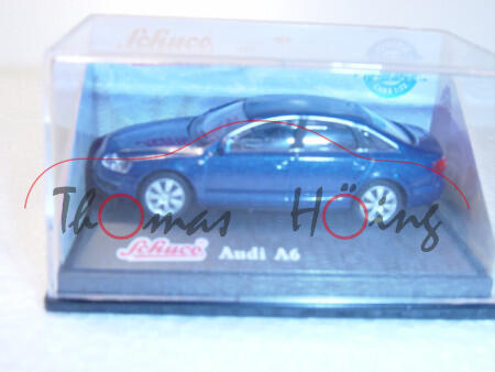 Audi A6, dunkelblaumetallic, Mj 2004, Schuco, 1:72, PC-Box