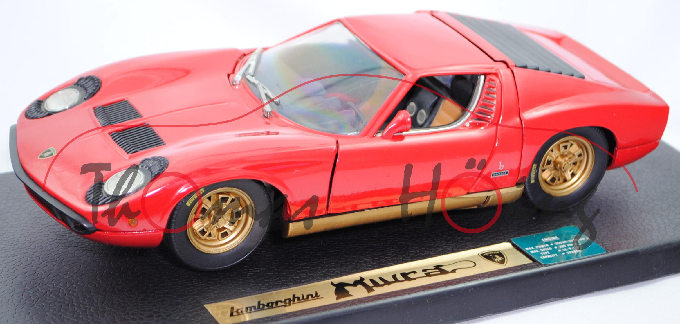 Lamborghini Miura P 400 (Modell 1966-1969), hell-karminrot, ANSON METAL SERIES, 1:18, mb (m-)