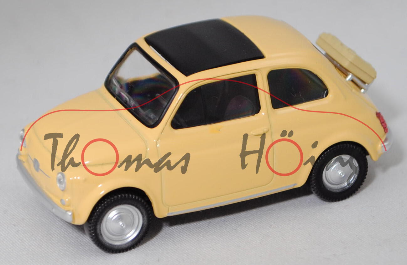 Fiat 500 F (Typ 110, Mod. 1965-1972), hell-sonnengelb (vgl. giallo tahiti), Norev Jet-car, 1:43, mb