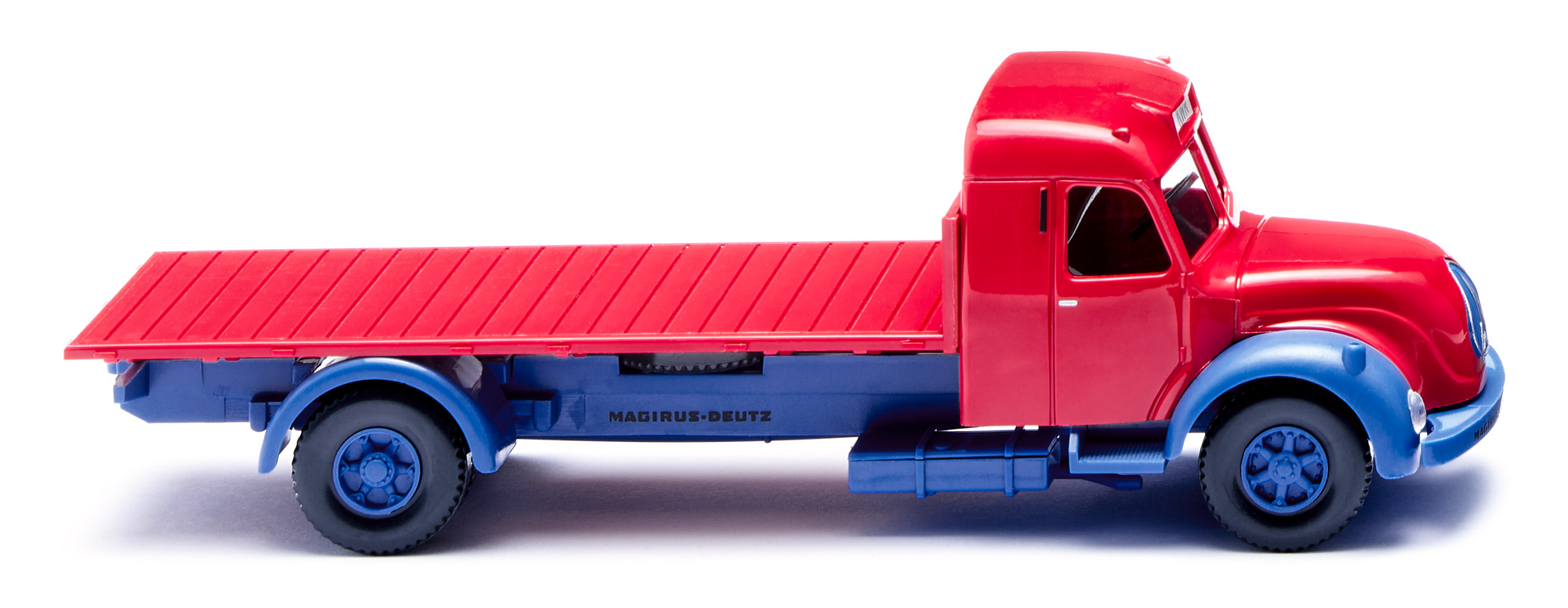 Magirus-Deutz S 7500-Jupiter (Typ Rundhauber, Modell 1955-1957) Flachpritschen-LKW, himbeerrot, KWR / MAGIRUS-DEUTZ S 8500, Wiking, 1:87, mb