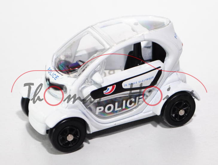 Renault Twizy, reinweiß, JE ROULE ELECTRIQUE / POLICE, 1:50, Norev EMERGENCY, mb 