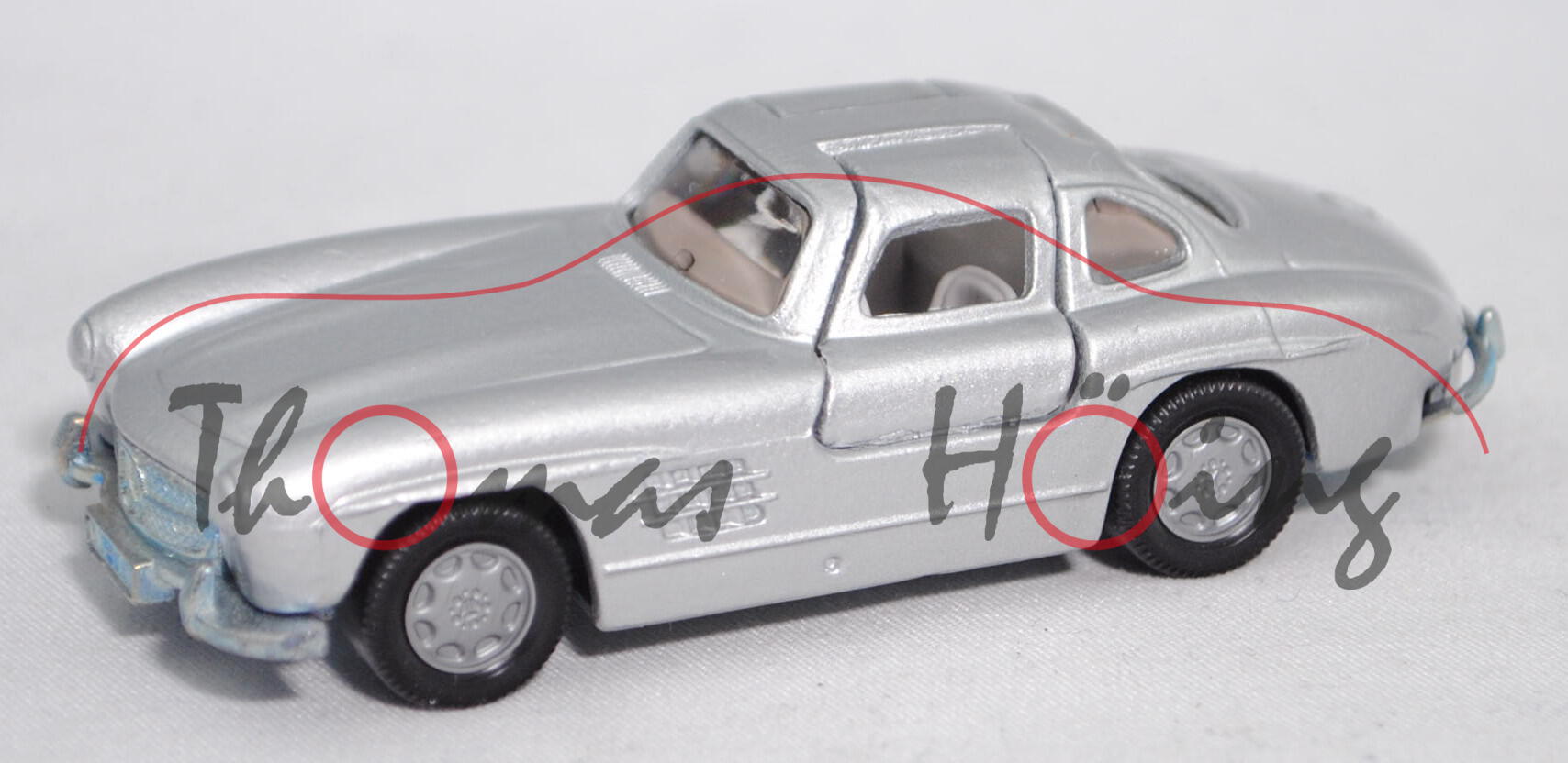 00003 Mercedes-Benz 300 SL (BR W 198, Modell 1954-1957), silbergraumetallic, innen+Lenkrad grau, B7