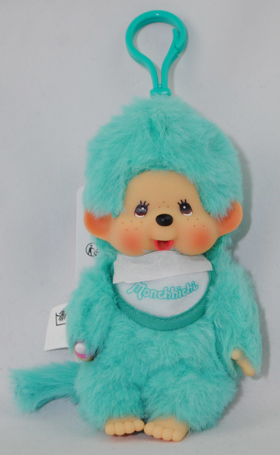 Monchhichi Colors Key Chain (Schlüsselanhänger Monchhichi türkis), Schlüsselanhänger, 15 cm groß, Sekiguchi (EAN 4905610204106)